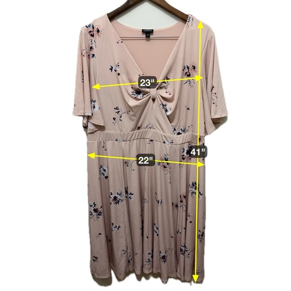 136 Torrid | EUC Blush Pink Floral Studio Knit Skater Dress (size 3X) - Picture 13 of 13